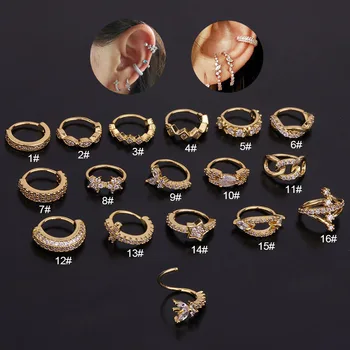  1 kom Modni Elegantne Naušnice-prsten s Пирсингом za Žene 2020, Modni Nakit Promjera 8 mm, Bočni Umetnut Naušnice s kubični cirkon, Neobične
