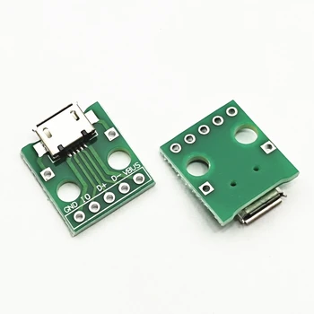  10шт MICRO USB za DIP Adapter 5pin priključak utičnica B tip Za pcb pretvarač pinboard 2,54 mm SMD za DIP