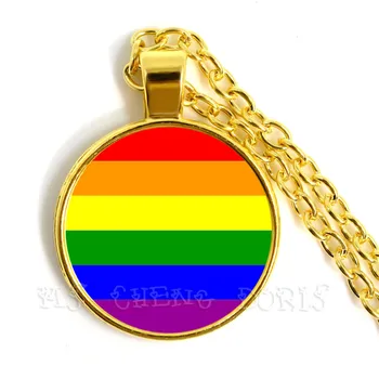  Gay Pride Džepni Sat, Ogrlica Gay LGBT Nakit Gay Lesbian Pride S Iris Ljubav Osvaja Poklon Gay brak