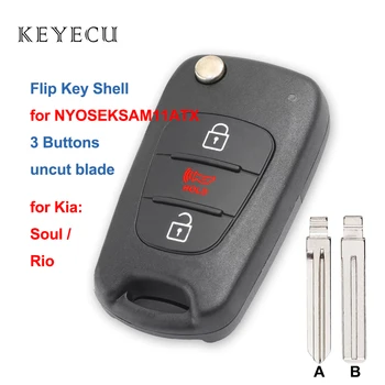  Keyecu Flip Daljinski Ključ Vozila u obliku Školjke Torbica 3 Gumb za Kia Soul Rio 2010 2011 2012 2013 2014 NYOSEKSAM11ATX