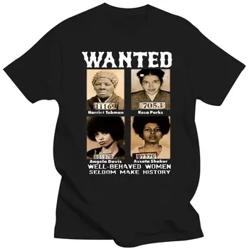  Muška odjeća Wanted Harriet Tubman Rosa Parks Angela Davis Assata, Crna Muška Majica sa po cijeloj površini, Moderan Top, Pamuk Casual Top s Okruglog izreza