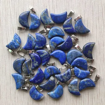  Predivna kvalitetan prirodni lapis Lazuli mjesec oblik privjesci privjesci za DIY izrade nakita Prodaja na Veliko 24 kom./lot besplatna dostava