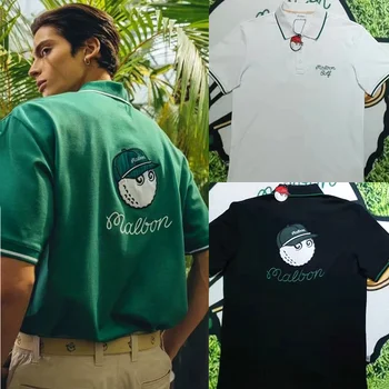  Proljeće i ljeto je novi golf muška majica kratkih rukava dres protežu boja gladak быстросохнущий znoj raskošan vez moda