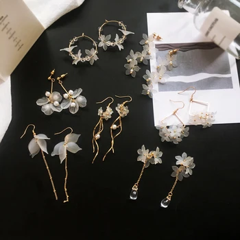  2019 Novi cvjetni naušnice ručni rad u boemskom stilu u boho stilu, ženske modne duge viseće naušnice, kristalno ženske vjenčanje naušnice, večernje nakit