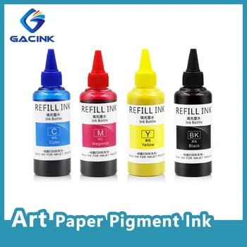 GACINK 4*100 ml Art Papir Pigmentne Tinte Papir S Premazom Tinte Za Inkjet printer EPSON Za L360 L380 L355 L210 DX5 DX6 DX7 XP600 Deskjet