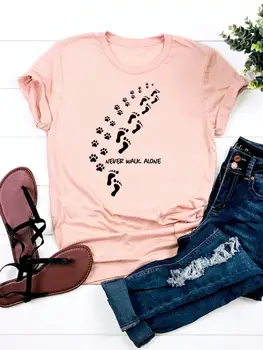  Lapa Slatki Trend Slatka Mačka Pas Majica Sa po cijeloj površini Ljetna Odjeća Kratkih Rukava Ženska Odjeća Moderan Grafički Basic t-shirt Majica Top