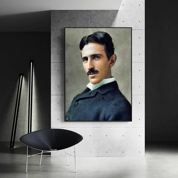  Nikola Tesla, Portret ulje na platnu Art Poster Moderni Dnevni boravak Ukras Kuće Fresco (Bez Okvira)