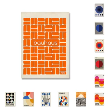  Sažetak Izložbu Bauhausa, Geometrijski Slika na Platnu Jedinstvene Минималистичные Umjetničkih Plakata i Grafika Zidni Umjetničke Slike za uređenje Doma