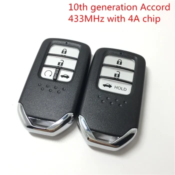 za Honda Accord 10th Auto-Pametan Daljinski ključ bez ključa, Daljinskog ključa sa čipom 4A 434 Mhz sa logom i žilet
